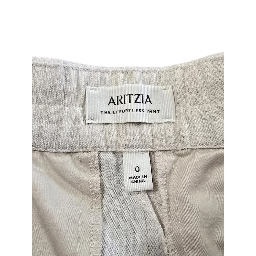 Aritzia The Effortless High Rise Wide Leg Linen Twill Pant In Cool Beige Sz 0